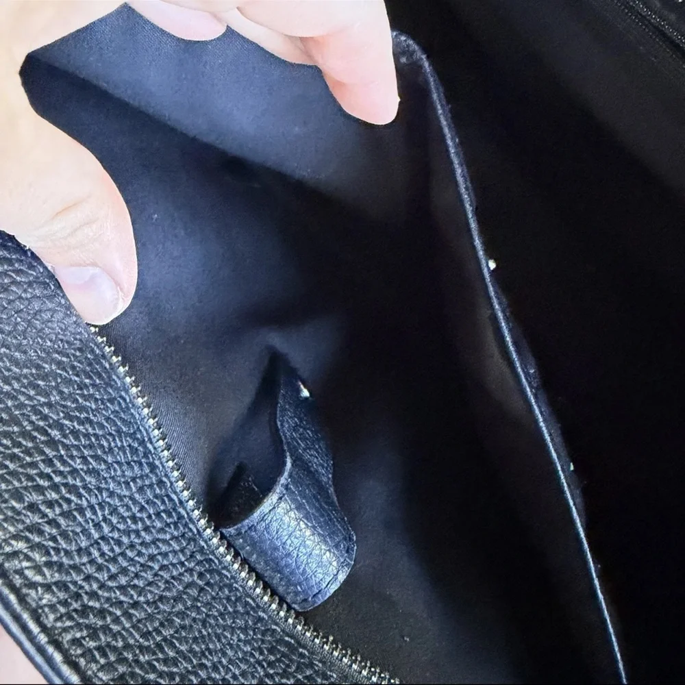 Rebecca Minkoff ‘Always On Side’ Black Leather Tote Bag Zip Shoulder Carryall
